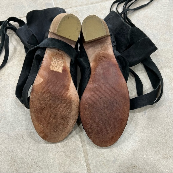 Free People Seven Wonders Leather Ankle Boots Open Toe Booties / Dark Charcoal - Picture 13 of 13